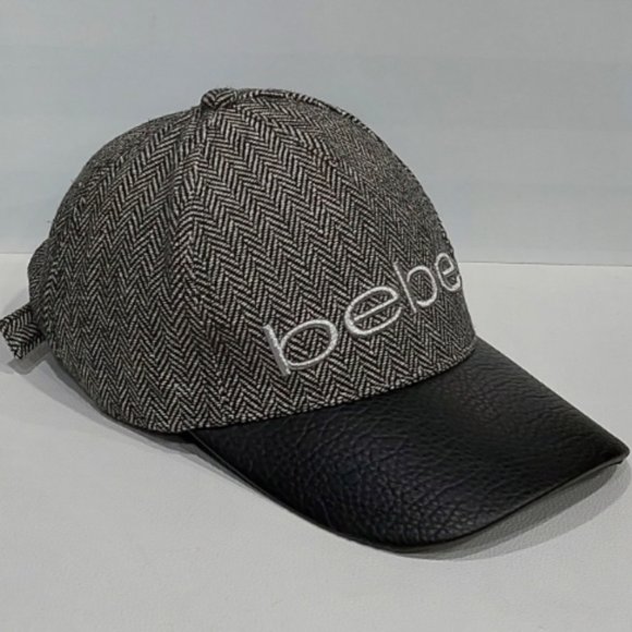 💥CHIC & STYLISH💥 Vintage Tweed Logo Hat with Contrast Leather Bill - Picture 3 of 15